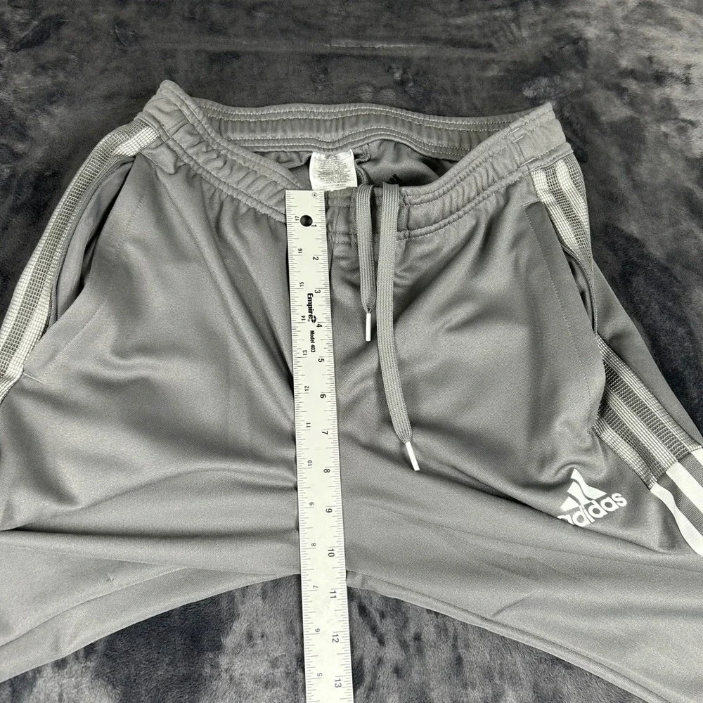 Adidas Tiro Track Pants Mens Small Grey White Stripes Zipper Cuffs Joggers